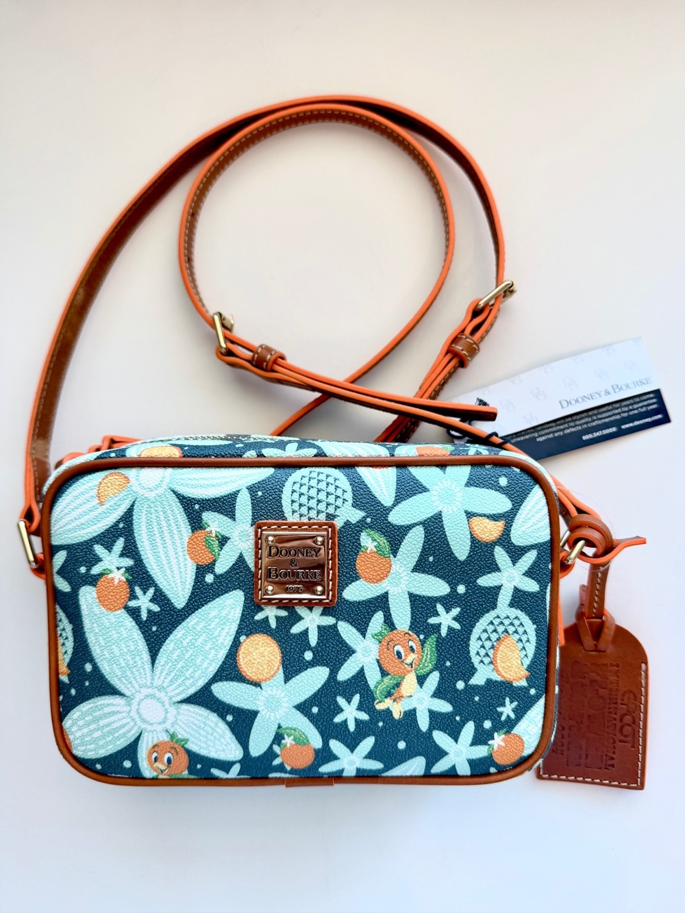 🧡Dooney & Bourke Disney Epcot Flower Garden 2024 Orange Bird Crossbody Purse Bag